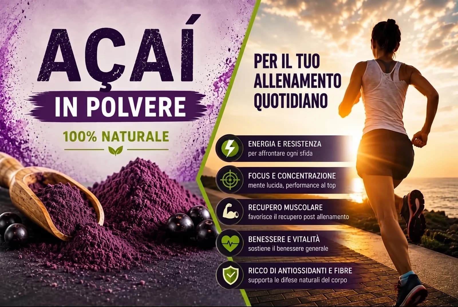 Açaí in Polvere per gli Atleti